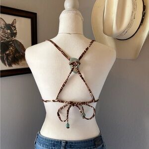 Victoria's Secret Brown and Turquoise Swim Top